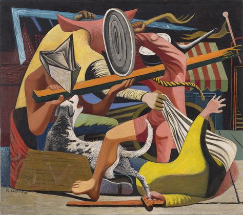 Title: Gladiators Date / Period: rtist: Philip Guston Inv.N: 701.2005 edium: Oil and pencil on canvas Size: Unframed: 62.2 x 71.4 cm 2013.