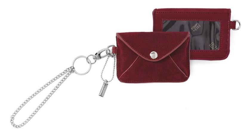 75 H Storage envelope features button closure Detachable key fob with chain wristlet D-ring for attaching to lanyard PLATINUM 1721000A