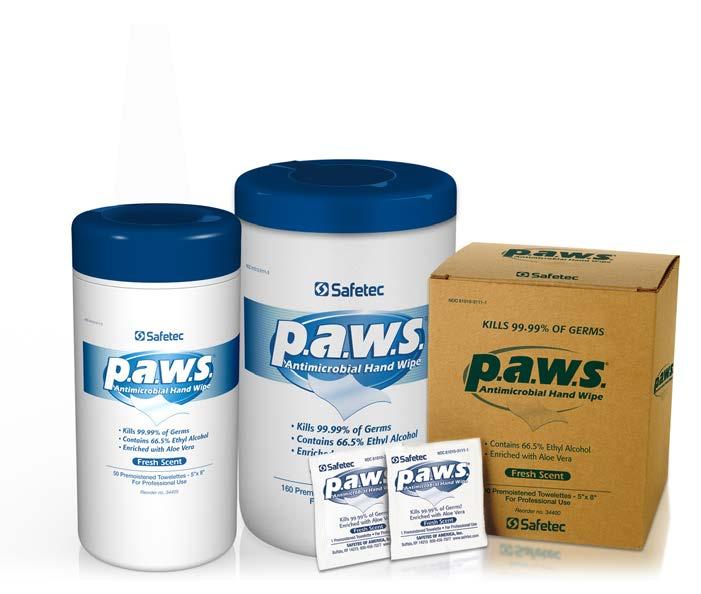 p.a.w.s. Antimicrobial Hand Wipes Personal Care Formulated with 66.