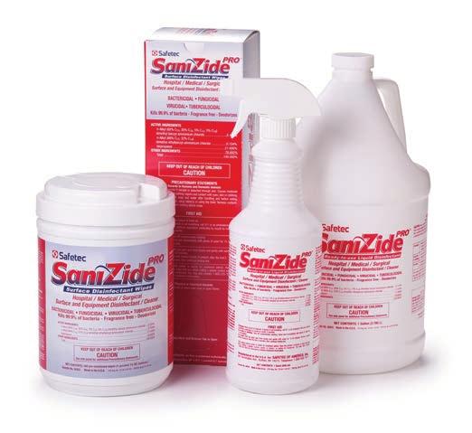 SaniZide Pro (2-Minute Surface Disinfectant) Surface New Safetec now offers a hospital-grade surface disinfectant (a pandemic and