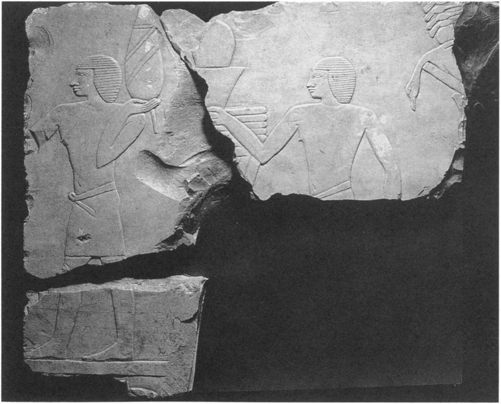 I ""' r'- ''"'"*""'~' IICIY 1?8 :? " I., :: \r Figure 17. Relief fragment showing two offering bearers in horizontally striated wigs. East wall. New York, Columbia University, COO. 1699.