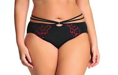 EL4265 BRIEF Plain black brief with side lace inserts