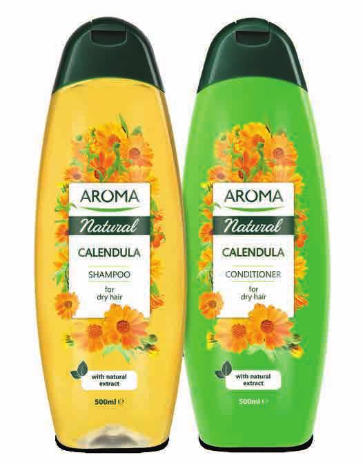 SHAMPOOS / 500 ml CONDITIONERS / 500 ml CALENDULA Shampoo and conditioner with calendula extract. Restore dry hair structure and give it shine, elasticity and softness. For dry hair.