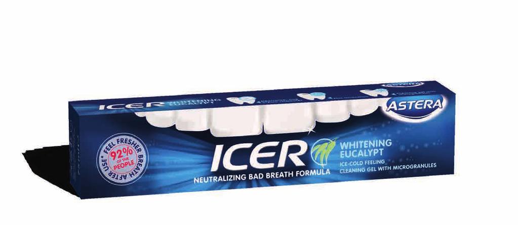 Rich in microgranules, the gel toothpaste cleans to