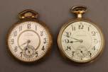Includes 90 HAMPDEN POCKET WATCHES (2) - An open face adjusted 'Dueber Hampden' pocket watch in gold fill case Jewels: 17 Size: 16 S/N: 2372523 Year: 1907