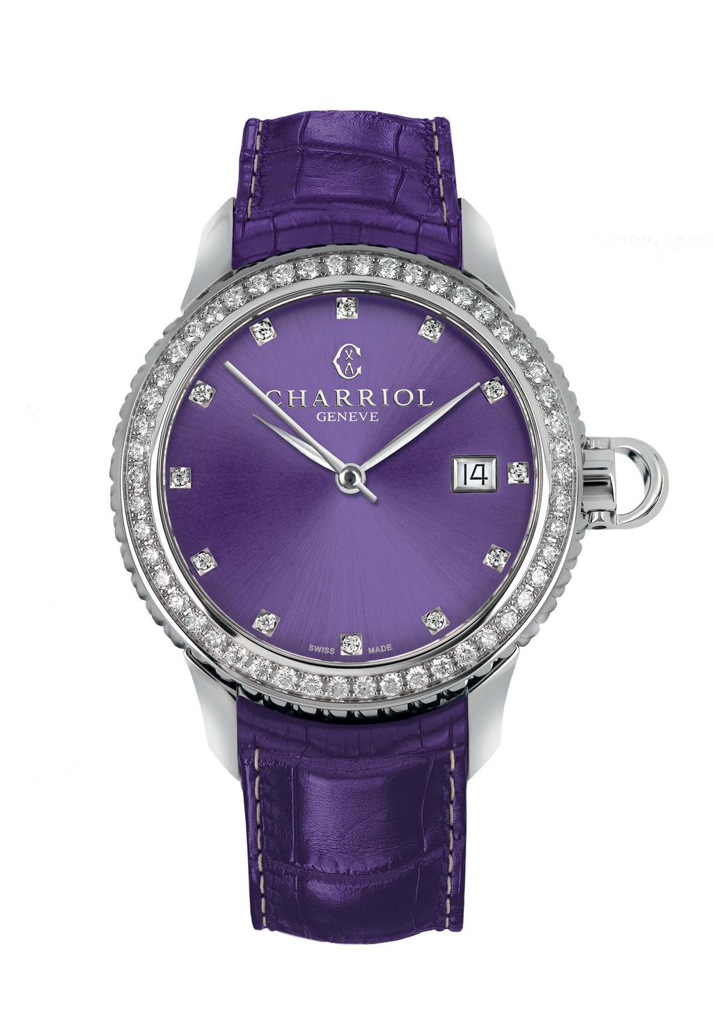 BRIGHT AND EXUBERANT: INTRODUCING COLVMBVS PRUNE CHARRIOL s COLVMBVS collection welcomes a new quartz timepiece for women: an exuberant, all-plum edition.