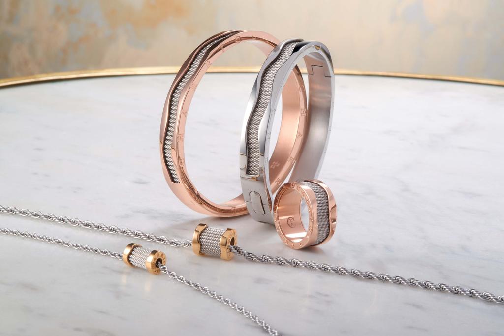 FOREVER Waves : Inspired by natural forces The FOREVER Jewelry line is always fashion forward and features subtle insignia and super-slim reworking of the signature CHARRIOL twisted cable motif.
