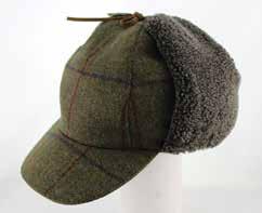 AUTUMN WINTER HATS CSK100265 Sherlock Country tweed 507 green with multi check and a leather tie CSK100265