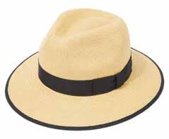 CLASSIC PANAMAS CPN100214 Classic Down Brim Panama Bleached with black band and cream