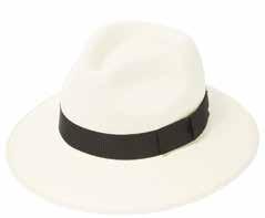 CPN100086 Classic Down Brim Panama Bleached with black band and black binding CPN100087