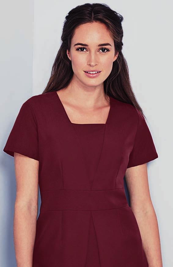 NEW NEW LADIES SLASH NECK TUNIC A rounded neckline makes this tunic stylish and classic. The very on-trend dart detail to the bust and waist adds definition too.