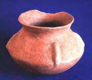 Figure 40. Pit #3, Feature #1, artifact #3, orange jar with raised line decoration (lot #7, artifact #3).