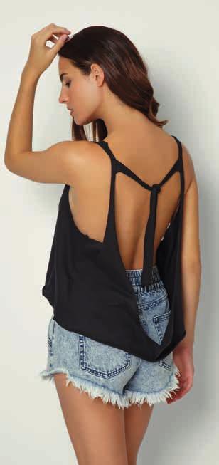 shaki Loose fit tank top with scoop neckline and backless.