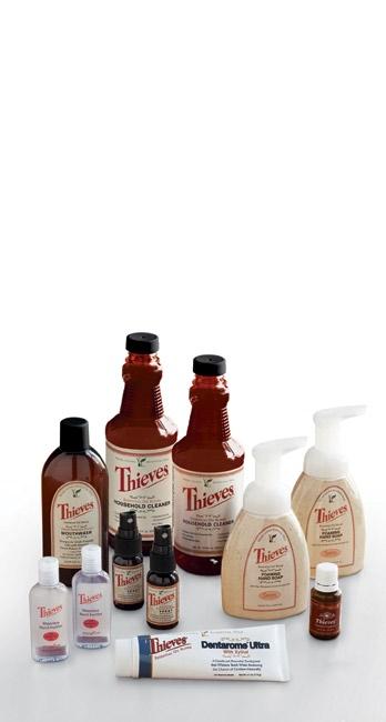 This comprehensive Thieves kit contains (2) Thieves Household Cleaner (14.4 fl. oz.), Thieves Essential Oil Blend (15 ml), Thieves Dentarome Ultra Toothpaste (4.1 oz.