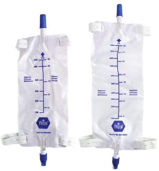 Urinary Leg Bags Sterile 2000 ml leg bag with anti-reflux valve and sterile fluid pathway.
