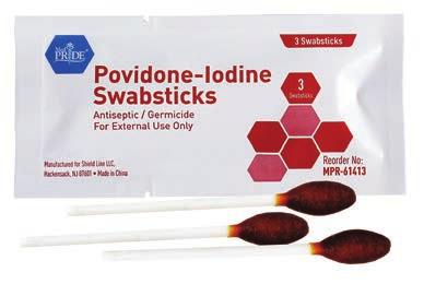 A. A. Alcohol Swabsticks Non-sterile antiseptic swab saturated with 70%
