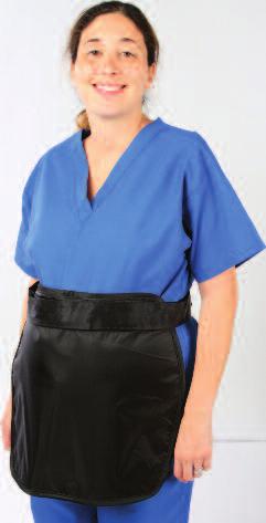 Apron wraps around hard cardboard tube which helps prevent damage to protective materials. Black.