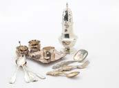 A collection of 20th century silver and plate, including a George V silver sugar sifter by G&S, a