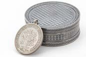 OBJETS D ART 122. A fine late 19th century French silver circular box, 6.