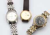 Two retro gentlemen s wristwatches, one an Avia Electronic with bronze coloured dial, the other a jump style