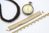 A collection of jewellery, including a micro mosaic brooch, AF, a muff chain converted to a necklace, a silver bangle, a damaged pearl necklace, a Women s