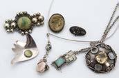 465. A collection of 20th century silver and white metal jewellery, including rings, earrings, pendants, necklaces and brooches, some with semi-precious and hardstones (parcel) 80-120 469.