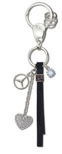 5 6 7 5 NEW YORK KEY RING Silver-coloured/black. Italian goatskin, embossed with Mercedes Benz lettering.