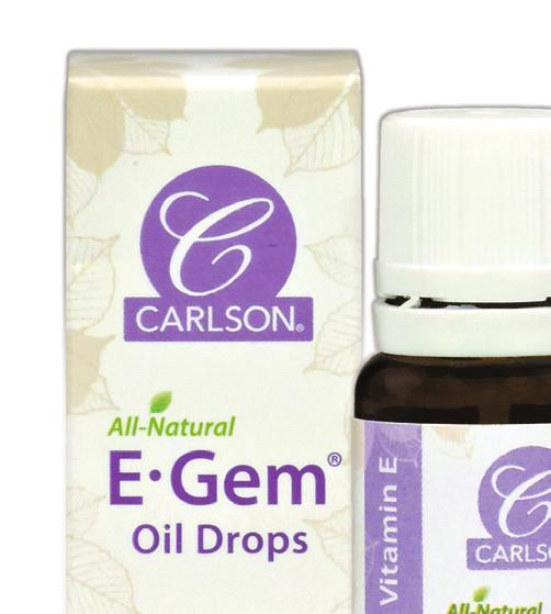 Body & Bath E Gem E-Gem Oil Drops 5,000 IU & 20,000 IU Natural Vitamin E Moisturizes and nourishes the skin Free of parabens, phthalates, and PABA No artificial dyes or scents Made in the USA