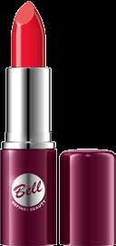 Nourishing and regenerating power of the lipstick is due to aloe which is present in the formula.