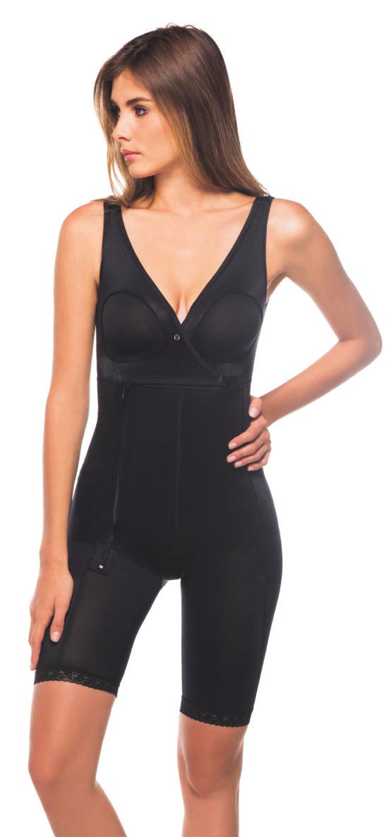ONE PIECE SLEEVELESS ABOVE KNEE GIRDLE AN17366 (SPECIAL ORDER) Following buttock lifts and lipo of the abdomen, back, hips and breast procedures Reinforcements around the