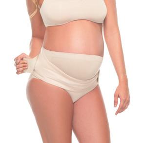 PREGNANCY SUPPORT BRIEF AN002 All in one brief with 9cm elastic belt which supports growing belly Soft cotton blend Adjustable velcro to facilitate adjustment Fabric expands as belly grows 96% Nylon,