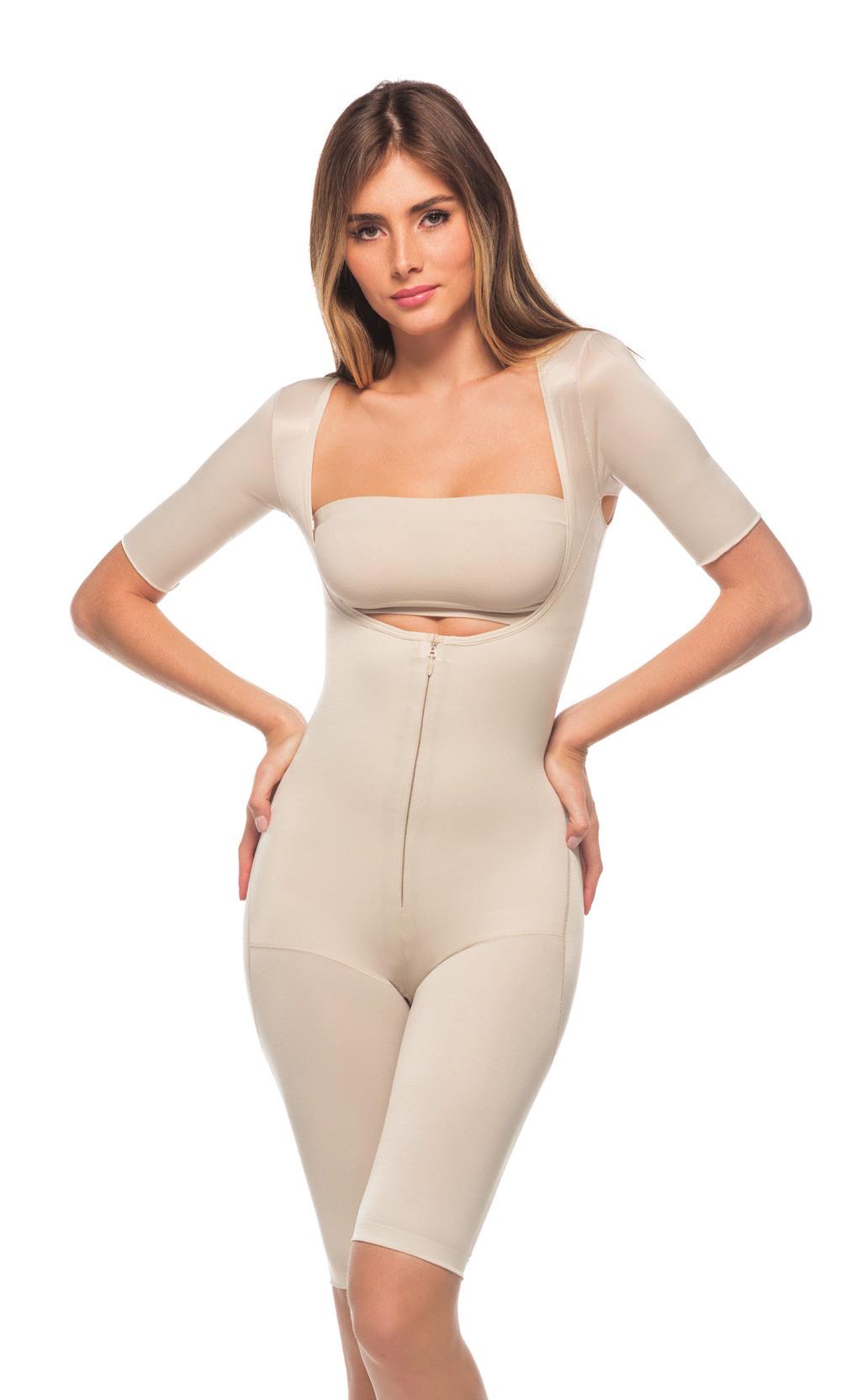 ONE PIECE FULL BODY GIRDLE WITH ARMS AN3008 (SPECIAL ORDER) Exclusive light fabric with great compression, memory and breathability Perfect for abdomen, back, buttocks, hips, legs and arms procedures