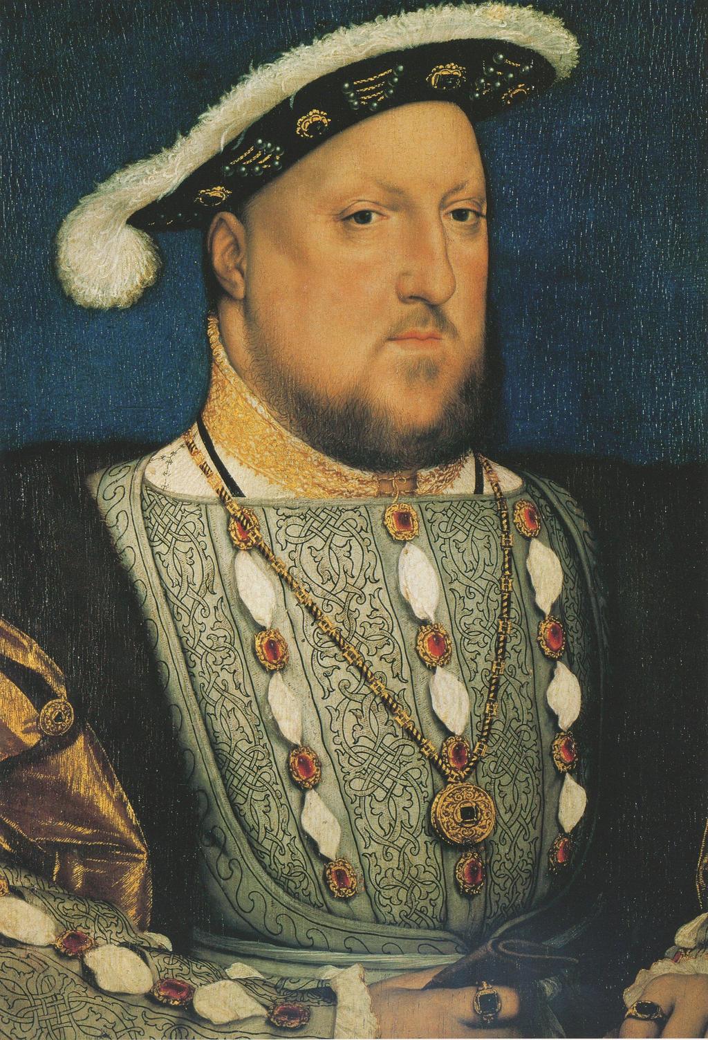 Henry VIII of England Hans Holbein the Younger c.1536-7 I've included this image of Henry VIII mainly to show the high necked shirt that he is wearing.
