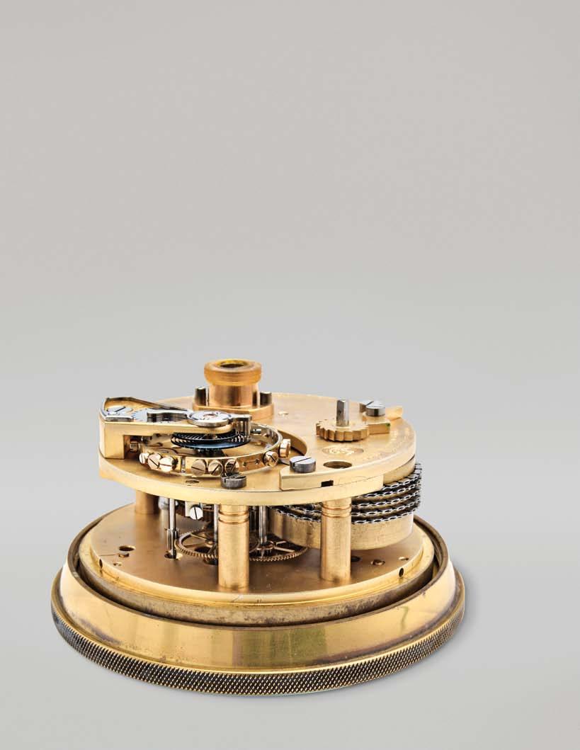 710 Ulysse Nardin, Le Locle, a small, two day marine chronometer, 15 jewel fusee movement with matte, gilt plates, spring detent escapement, large cut bimetallic balance with diamond endstone, blued