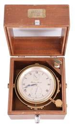 , Glasgow & Greenock, a two day marine chronometer with double auxiliary balance, 10 jewel fusee movement with Earnshaw s escapement, and freesprung, cut bimetallic balance with Poole s and Eiffe s