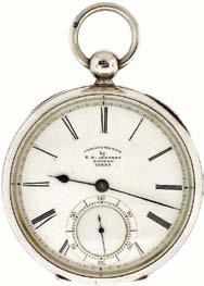 endstone, helical balance spring and gold timing screws in a sterling silver, hinged back and bezel open face case with London hallmark and date letter for the year 1912, Roman numeral, single sunk,