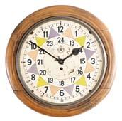 , deck clock, 8 day, time only, springdriven jeweled balance wheel movement in a brass case with hinged bezel, 7.
