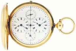 $1600-$2000 980 Switzerland, a man s two train gold pocket watch, with date, dead center seconds and two time zones, 29+ jewels, key wind and set gilt bar movement with counterpoised lever