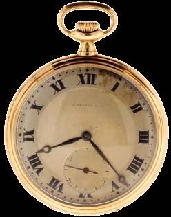 Schiff, and monogram on rear cover, Roman numeral, single sunk silver dial, blued steel moon hands, serial #3244324, 45mm, 46.9g TW, c1920.