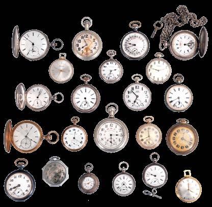 Waltham, 18-16 size, 7-17 jewel gilt and nickel movements, white enamel dials, nickel, silver, and gold filled cases 1175 1176 Pocket watches- 12 (Twelve): Makers including Elgin, Waltham, N.Y.