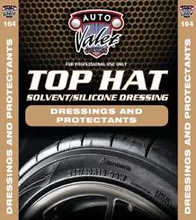 TOP HAT SOLVENT/SILICONE DRESSING 164 Top Hat is a silicone/solvent, which protects and dresses, applying evenly without streaks and levels to a durable wet-look finish.