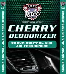 ODOUR CONTROL AIR FRESHENERS CHERRY DEODERIZER 561 Auto Valet Cherry Deodorizer eliminates malodors by neutralization and is not just a cover-up.