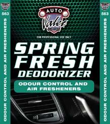 SPRING FRESH DEODERIZER 563 Auto Valet Spring Fresh Deodorizer eliminates malodors by neutralization and is not just a cover-up.