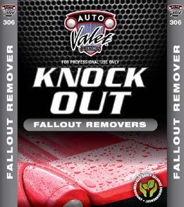 FALLOUT REMOVERS KNOCK OUT FALLOUT REMOVER 306 imbedded in the painted surface. Knock Out is formulated with mild organic acids which are safe on glass and paint.
