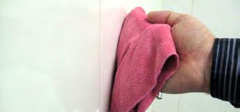 Step 2 Wash off with a moist microfiber cloth,