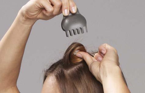 4. Clip While holding the curl you just made, clip the C- Shell onto your formed curl.