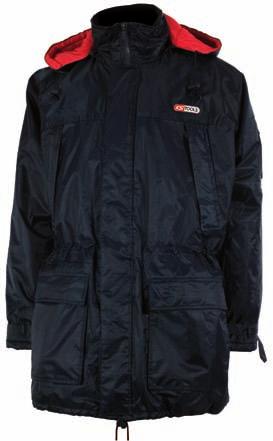 1 Parka - marine Waterproof With hood With thickly padded interior lining Sleeve adjustment by means of hook-and-loop fasteners Inside lining: 100% Polyester TROUSERS Work shorts - black With