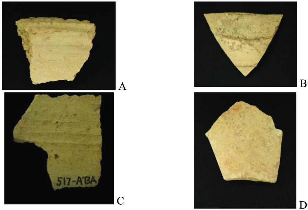 Figure 10. Group B samples consisting of Mesopotamian tradition sherds as their colors range from pale greenish to pale gray found in the Mesopotamian House in the F6 tell (A, B).