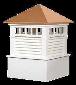 These cupolas are constructed of a Vinyl-PVC trimboard (a maintenance free product), or a premium grade of white pine, which is primed and