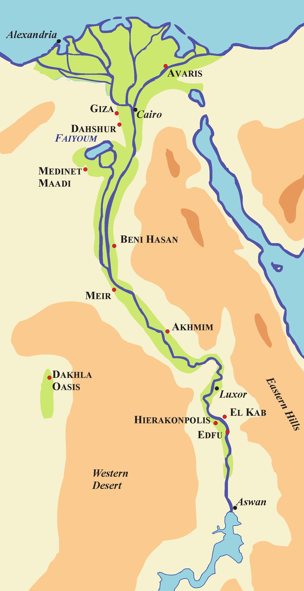 MAP of EGYPT Time-line Periods